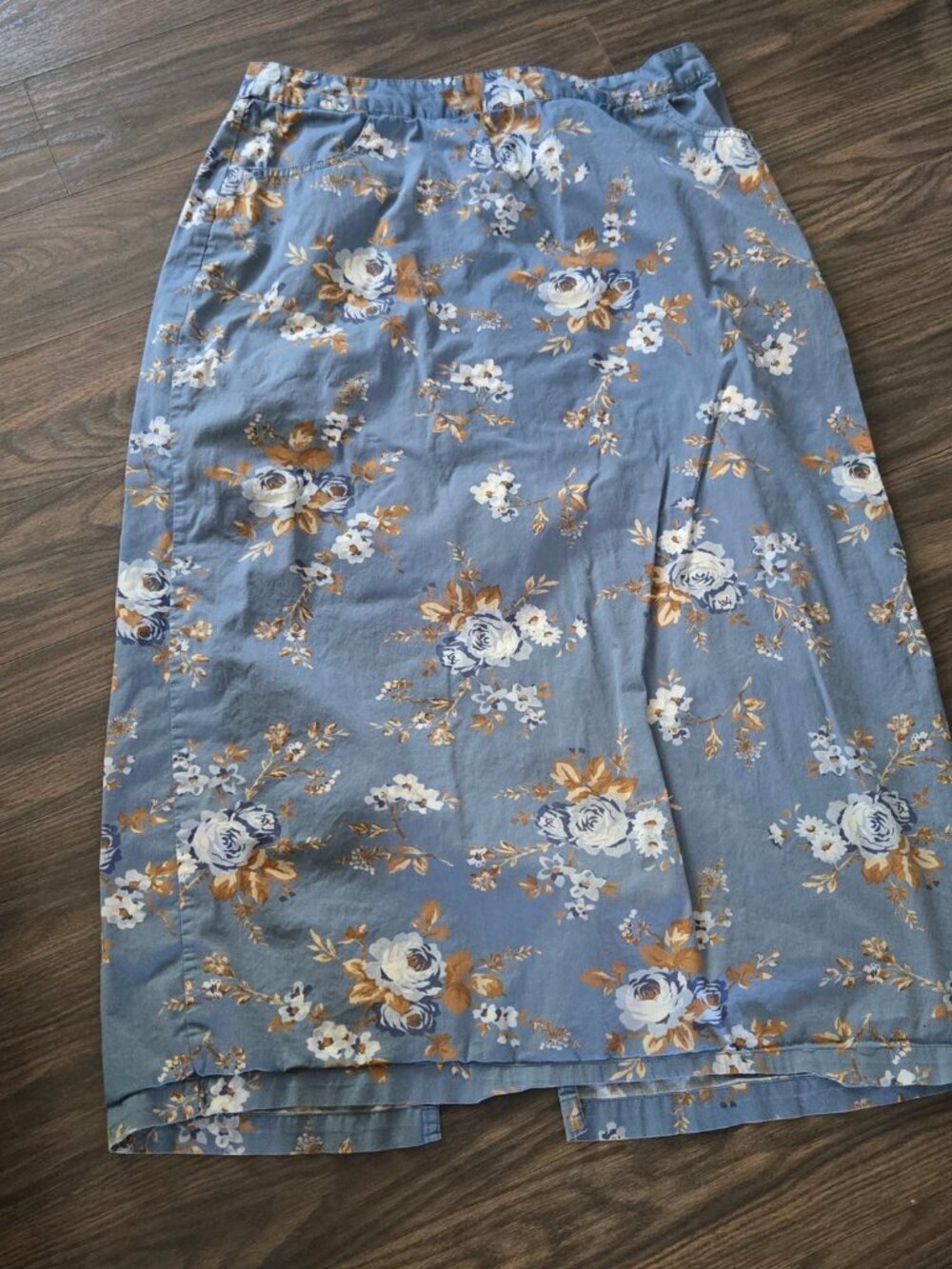 Vintage CHEROKEE Brand Floral Cotton/Spandex Maxi Skirt SIZE 14
